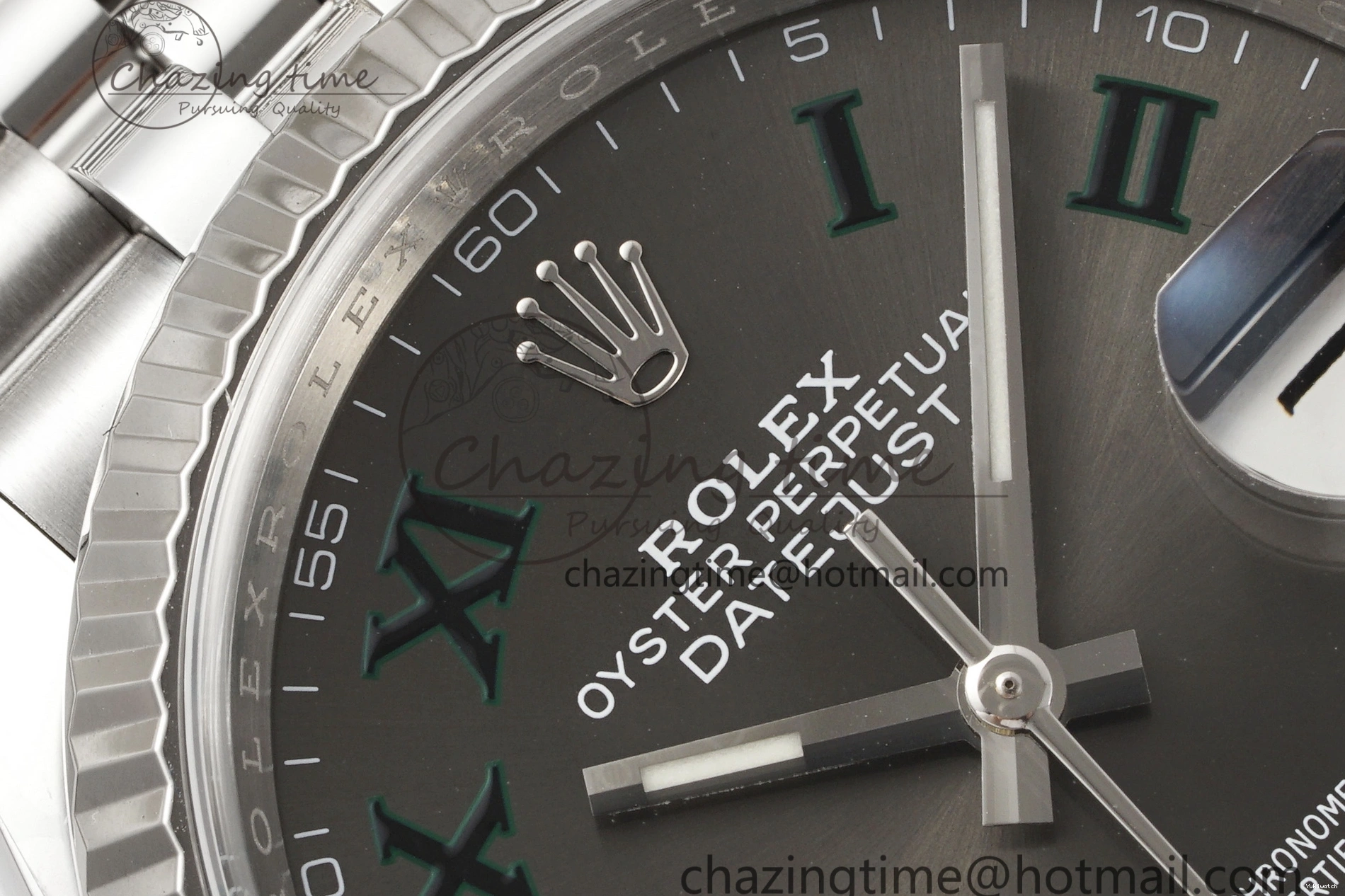 Bracelet Gray Edition 904L Green Roman Best Dial VR3235 Steel 126234 1:1 on DateJust Jubilee 36 Markers Clean 0506